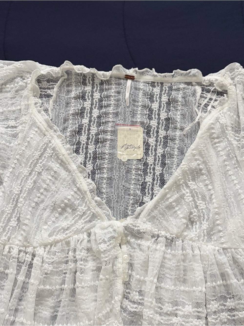 Free People In Your Dreams Lace Top in Clean Ivory - Picture 5 of 10